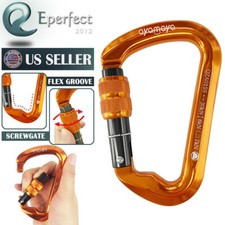 30KN Aluminum Alloy Screwgate Locking Carabiner D-Ring Hook for Climbing Caving