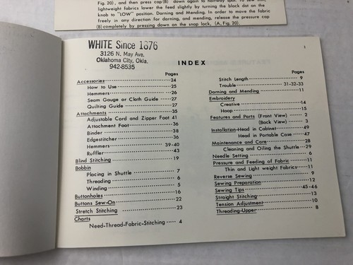 Instruction Book For Vintage WHITE Sewing Machine. Model 420, Booklet - Picture 4 of 4