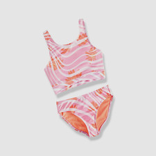 ID Ideology Kid's Girl's Pink Twisted Tankini 2-Piece Set Swimwear Size S