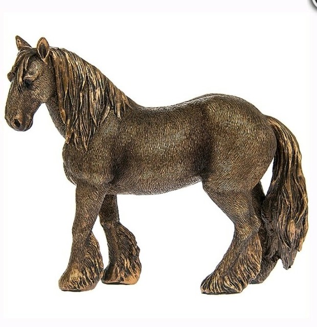 Reflections by LEONARDO Bronze Shire Clydesdale Cart Horse Ornament