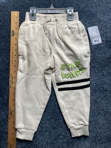 Disney Sweatpants Star Wars X-Small Size 4 Kids BNWT Cream with Speckles! - Picture 2 of 13