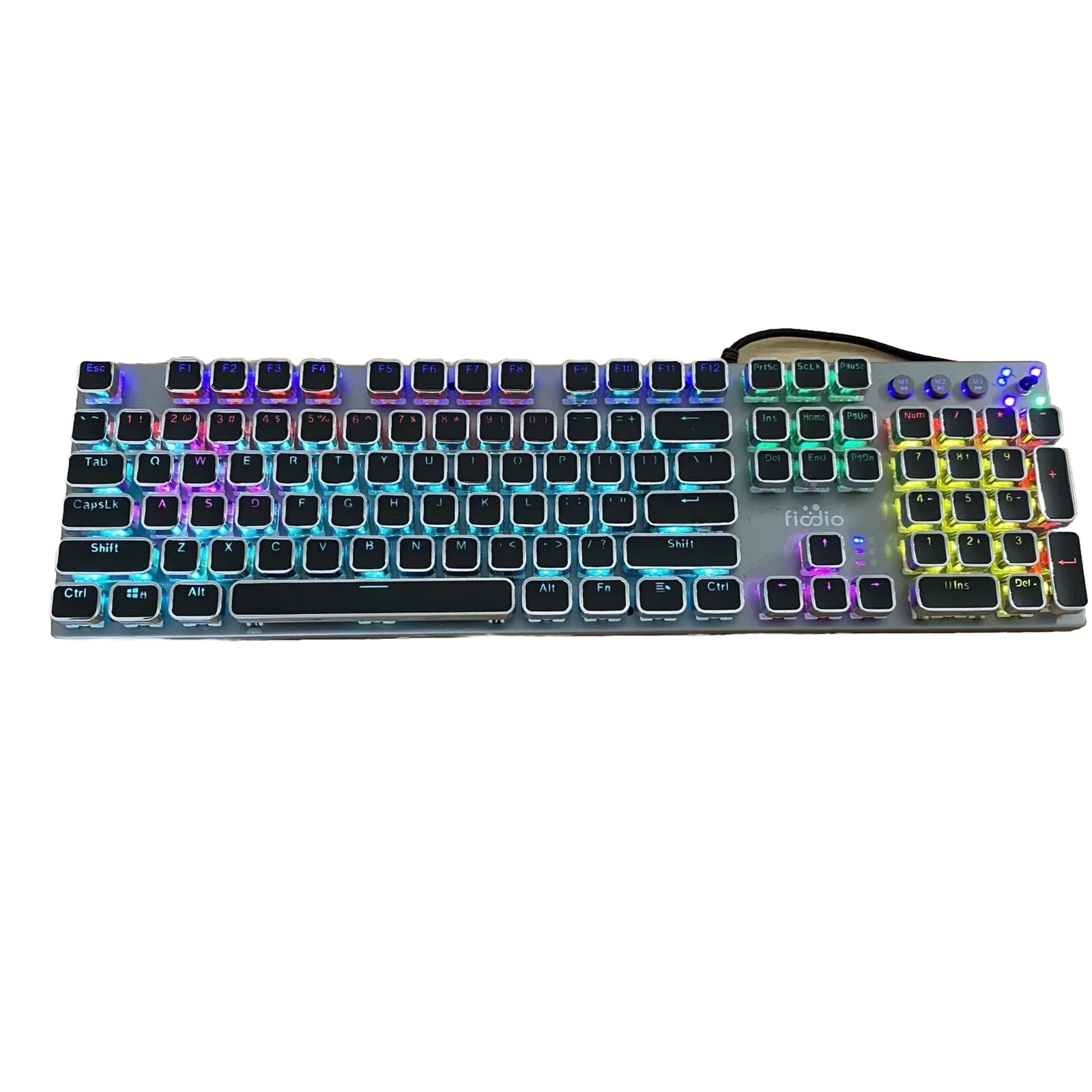 Fiodio PC Mechanical Gaming Keyboard with Rainbow LED Backlit Black F-GKB100 Tested-image