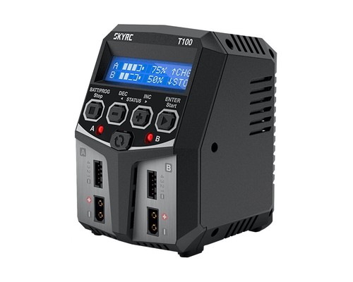 SkyRC T100 AC Ladegerät LiPo 2-4s 5A 2x50W SK100162 - 第 1/2 張圖片