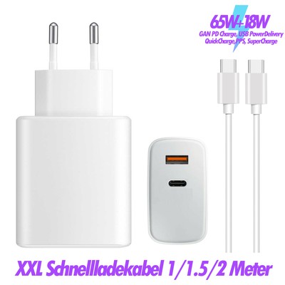 Schnellladegerät OPPO Find X3 X3 Pro X3 Neo Lite Dualport 65W Usb C Ladekabel 2M
