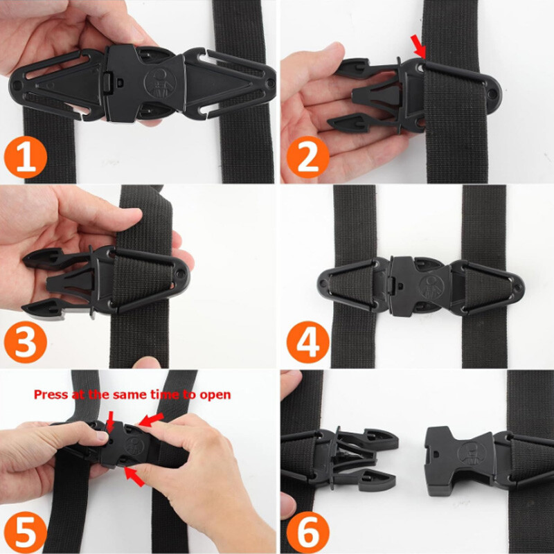 2x Car Safety Seat Strap Belt Harness Chest Clip Safe Buckle for Kids