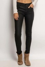 New Women’s Ladies PU Sexy Trouser Leather Look Slim Fit Skinny High Waist Jeans