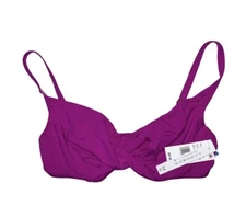 Bleu by Rod Beattie Let's Get Twisted Draped Underwire Bikini Bra Purple Sz 34D