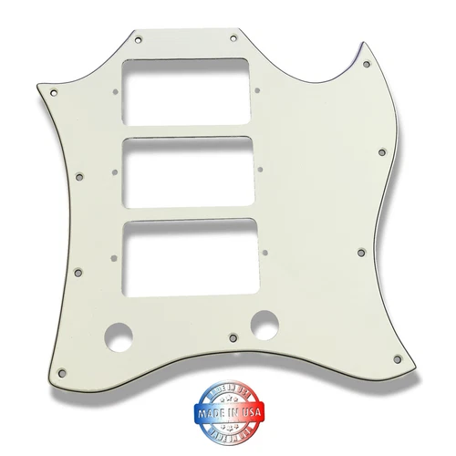 Aged White Full Face Pickguard for 1960's Gibson SG Custom 3 Pickup Made In USA