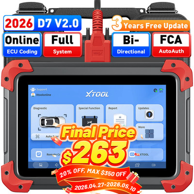 2026 XTOOL D7 V2.0 Full System Diagnostic Bi-Directional Scanner Key Programmer