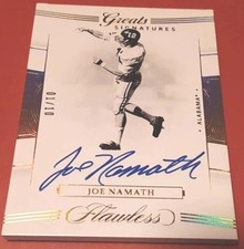 2020 Flawless Joe Namath Greats Signature Gold on card Auto 01/10 Alabama