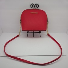 Steve Madden BMaggie Crossbody Bag Purse Red Dome Gold Chain Strap