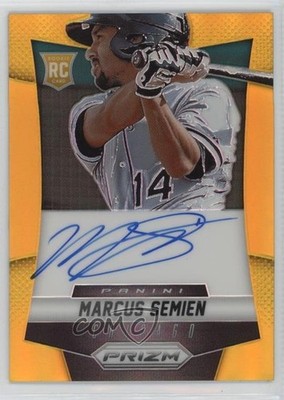 2014 Panini Prizm Gold Prizm 2/10 Marcus Semien #MA Rookie Auto RC 7jo