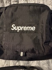 Supreme Black Logo Small Crossbody Bag Zip Cl...