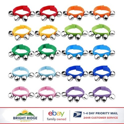 Jingle Bell Wristbands in 20 Packs, Great for Holiday Games and Activities