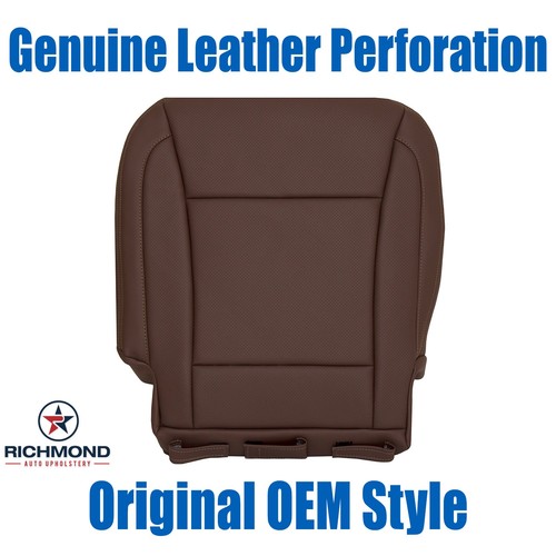 For 2011 2012 Hyundai Genesis - Driver Bottom GENUINE Leather Seat Cover Brown - Picture 1 of 18
