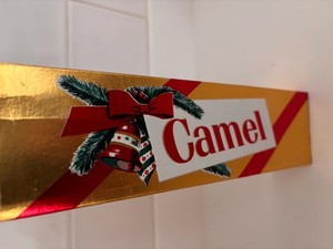 Vtg. Md Century Camel Cigarette Foil Season’s Greeting Holiday Carton Sleeve