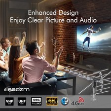 TA-001 Amplified Outdoor TV Antenna Motorized V/UHF HDTV 110 Miles 360 Rotate