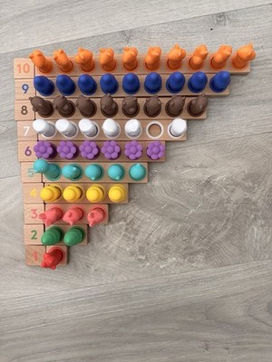 Lovevery Montessori Counting Board Wooden Number Set 1-10 (one Piece Missing)