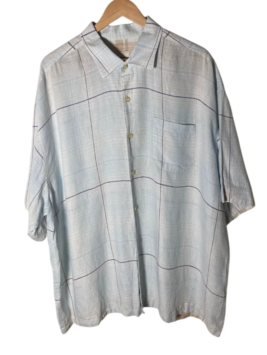 Tommy Bahama Linen Button Up Shirt Size XXL Men's Blue Resort Wear Old Money