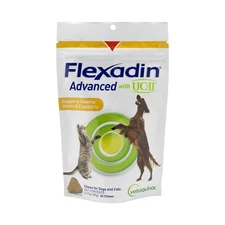 Vetoquinol Flexadin Advanced 60 Chews Dog Cat Hip Joint Supplement UC-II Collage