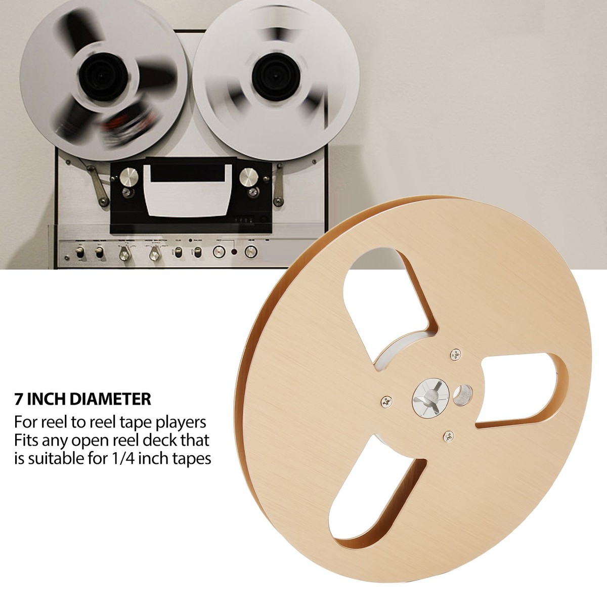 7 Inch Empty Tape Reel - 1/4 Inch Aluminum Alloy Reel To Reel Hub 3 Hole NAB