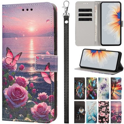 Gedruckte Leder-Stand Klapphülle mit Kartenfach für Nothing Phone 4a /4a Pro