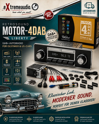 Retrosound MOTOR-4DAB Design Liberty DAB+ Autoradio für Oldtimer und US-Cars