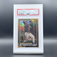 2024 Bowman Chrome Prospects Leo De Vries #BCP-179 Gold Refractor /50 Padres