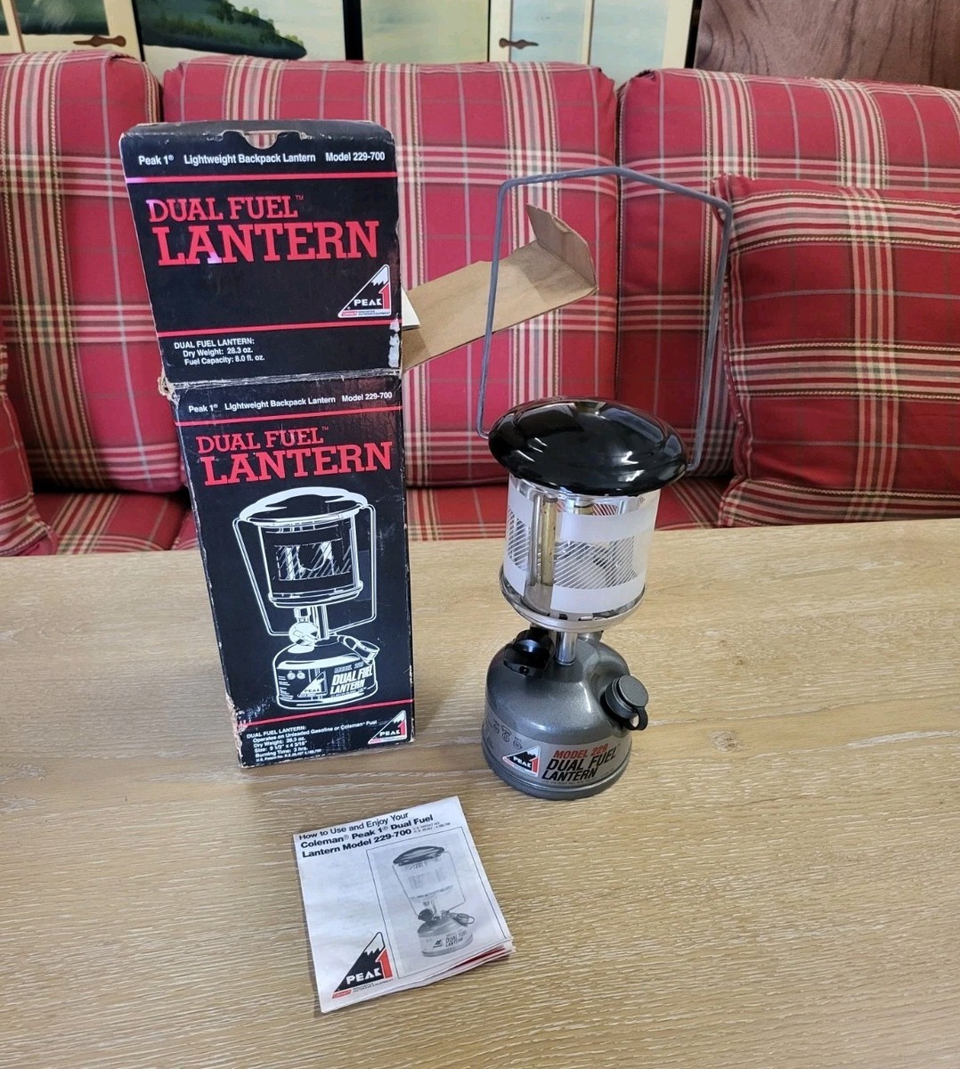 ⛽️Coleman Peak 1 Model 229-700 Dual Fuel Lantern w/ Box & Manual
