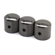 3x Metal Guitar Control Volume Tone Dome Knobs with Inner Hexagon Black Nickel