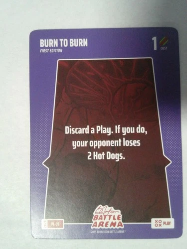 2026 Bo Jackson Battle Arena Burn To Burn #PL-39 Play Card 1st Edition