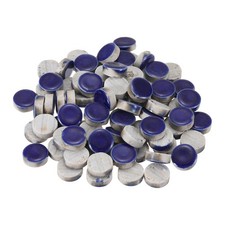 200g Ceramic Mosaic Tiles for Crafts Bulk, Round Dark Blue Ceramic Tiles
