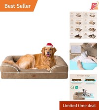 Orthopedic Dog Bed Waterproof Memory Foam XL with Sides Non-Slip washable