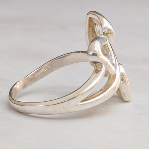 Anello bypass triplo cuore in argento sterling | regolabile 71/2 - 81/2 - Foto 4 di 6