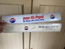 VTG 1950s Pepsi Cola Flexible Metal Rulers Buffalo Bottling Co & Now Its Pepsi
