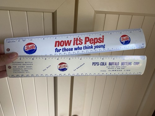 VTG Peosi Cola Flexible Metal Rulers Buffalo Bottling Co & Now Its Pepsi 1950’s