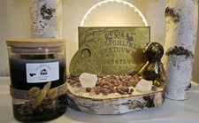 Kleines Quija Brett,Kerze und Figur Voodoo Puppe
