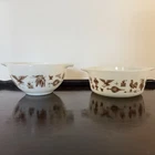 Pyrex Vintage Early American Milk Glass Cinderella Mixing Bowl & Casserole Dish
