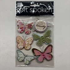 Me & My Big Ideas Soft Spoken Fashion District Butterflies Set Sticker Collage