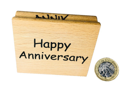 Rubber Ink Stempel Druck Basteln Scrapbooking Happy Anniversary Vintage ra