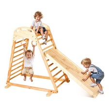 VEVOR Indoor Playground Jungle Gym 4-in-1 Wooden Indoor Playground Climbing Toys