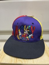 Kids Vintage Mickey Snapback Hat Cap Embroidered Big Logo Disney 90s New