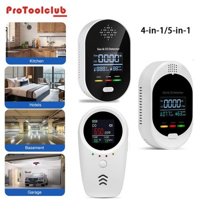 Carbon Monoxide Gas Detector Warning Alarm Sensor Temperature Detector(Optional）