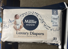 Millie Moon Luxury Diapers, Size 2 9-18lbs , 31 Count, Up to 12 Hour