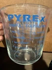 VTG PYREX Glass Measuring 1 Cup~ 508-0  Blue Lettering~ Useful Equivalent ~USA
