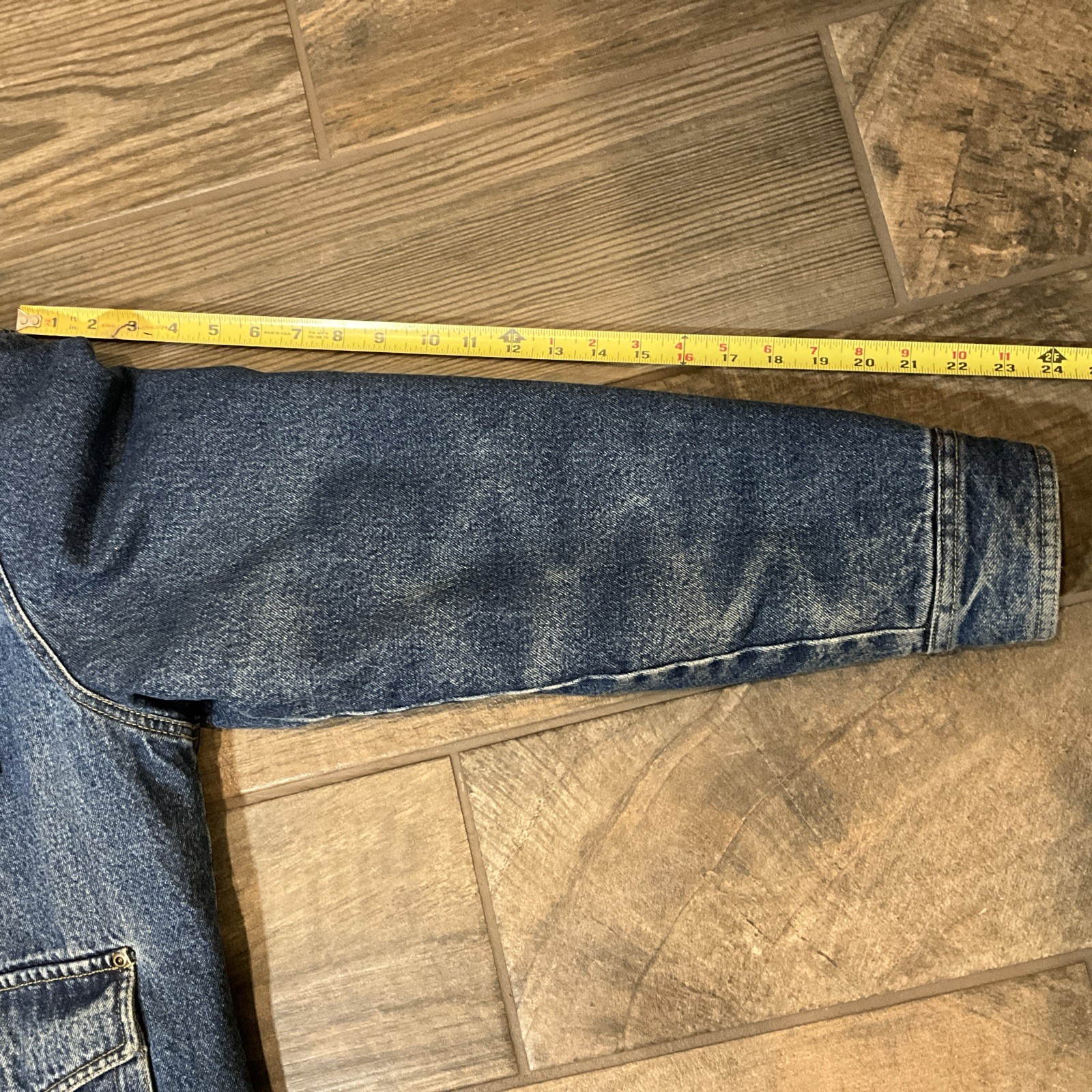 Wrangler Jacket Mens XL Jean Denim Sherpa Lined Work Ranch Corduroy Collar Coat