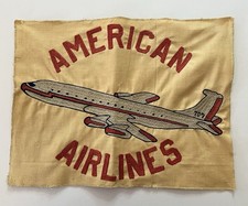 Vtg 1950s American Airlines Embroidered Placemat 12x14 Boeing 707 Jet Liner