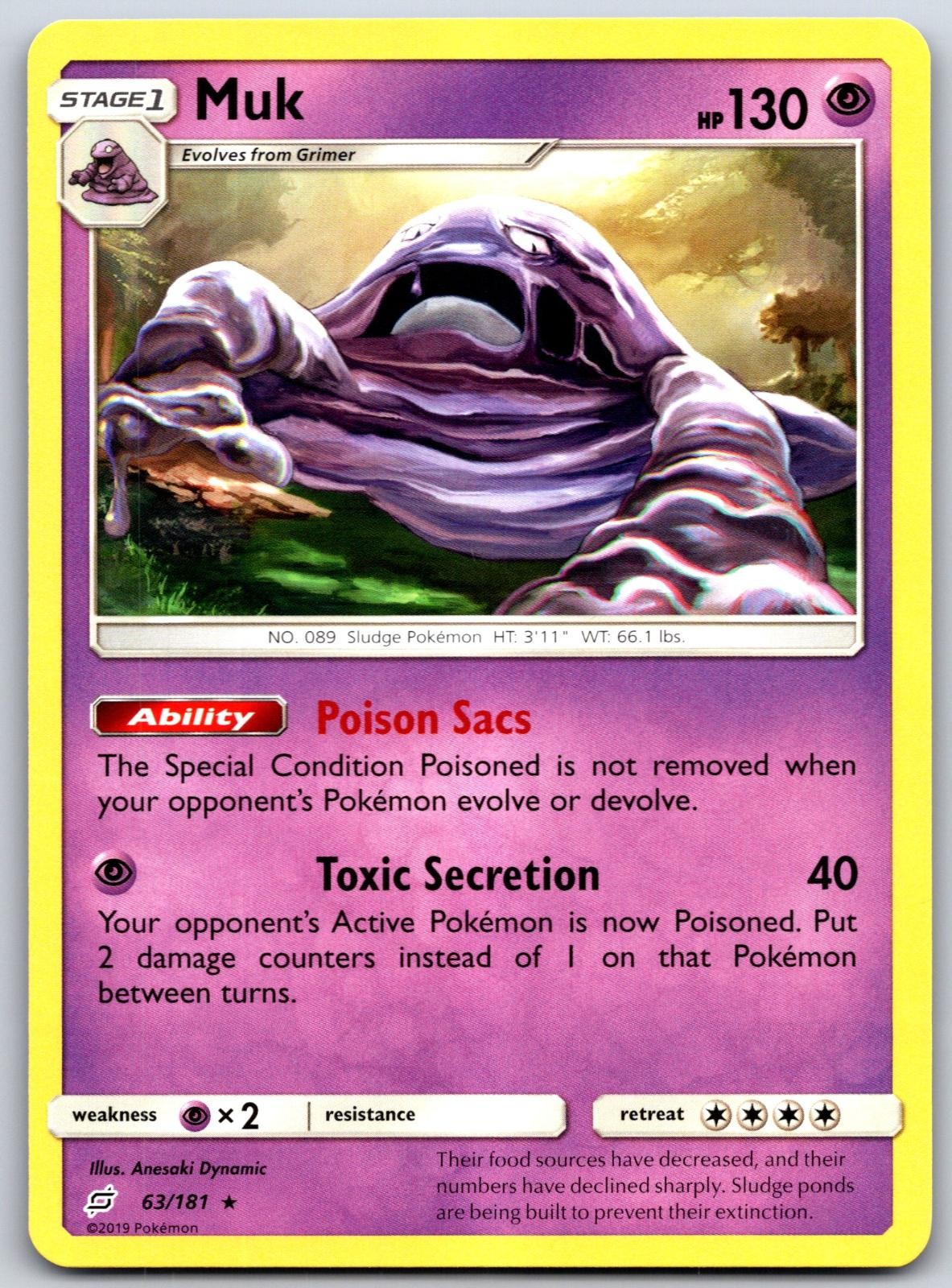 Muk 63 R Team Up Pokemon NM