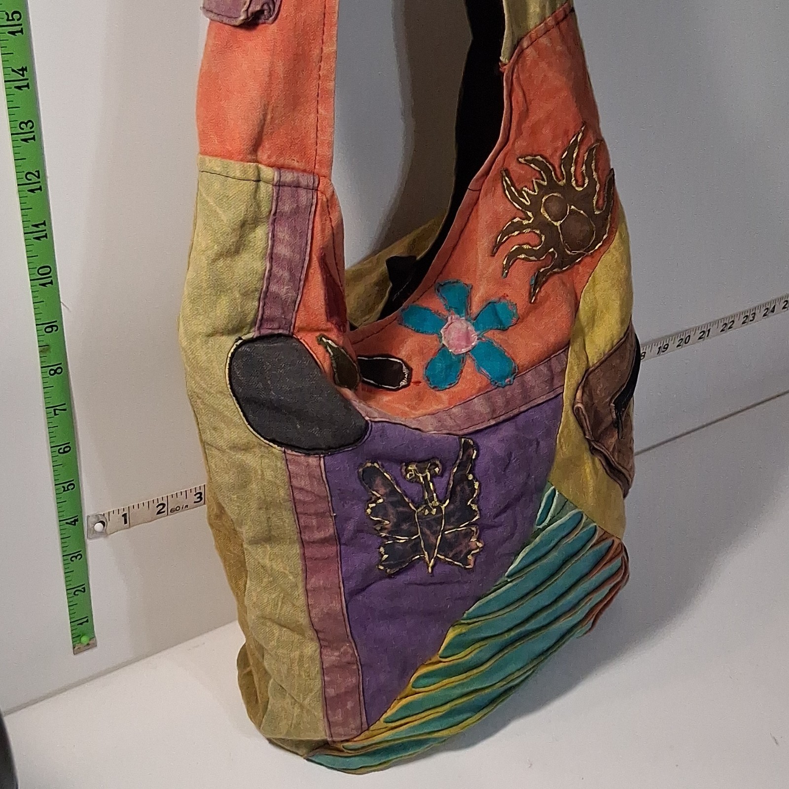 KPC Multicolor Patchwork Shoulder Bag Embroidery … - image 4