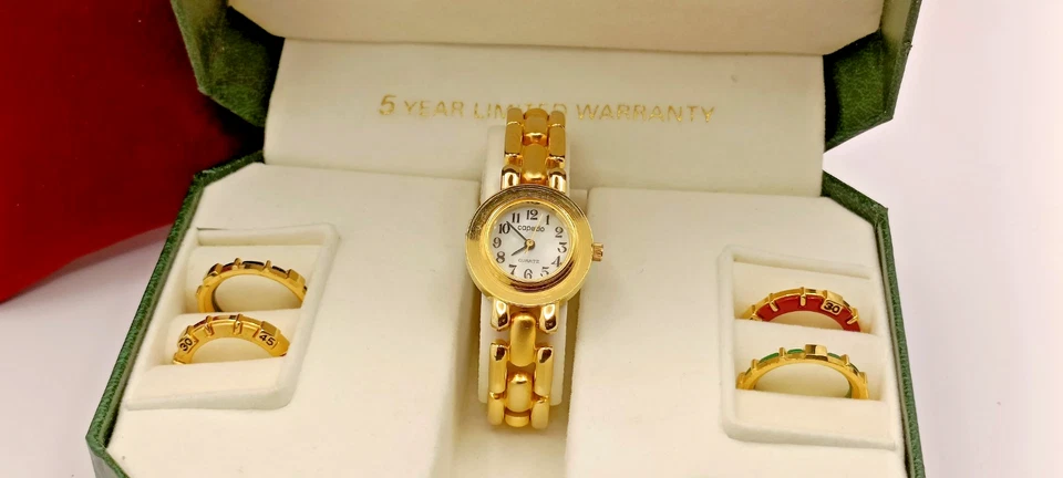 CAPEZIO Women's Gold Tone Interchangeable Bezels Quartz Watch-VGC/Working SMALL - Изображение 2 из 4